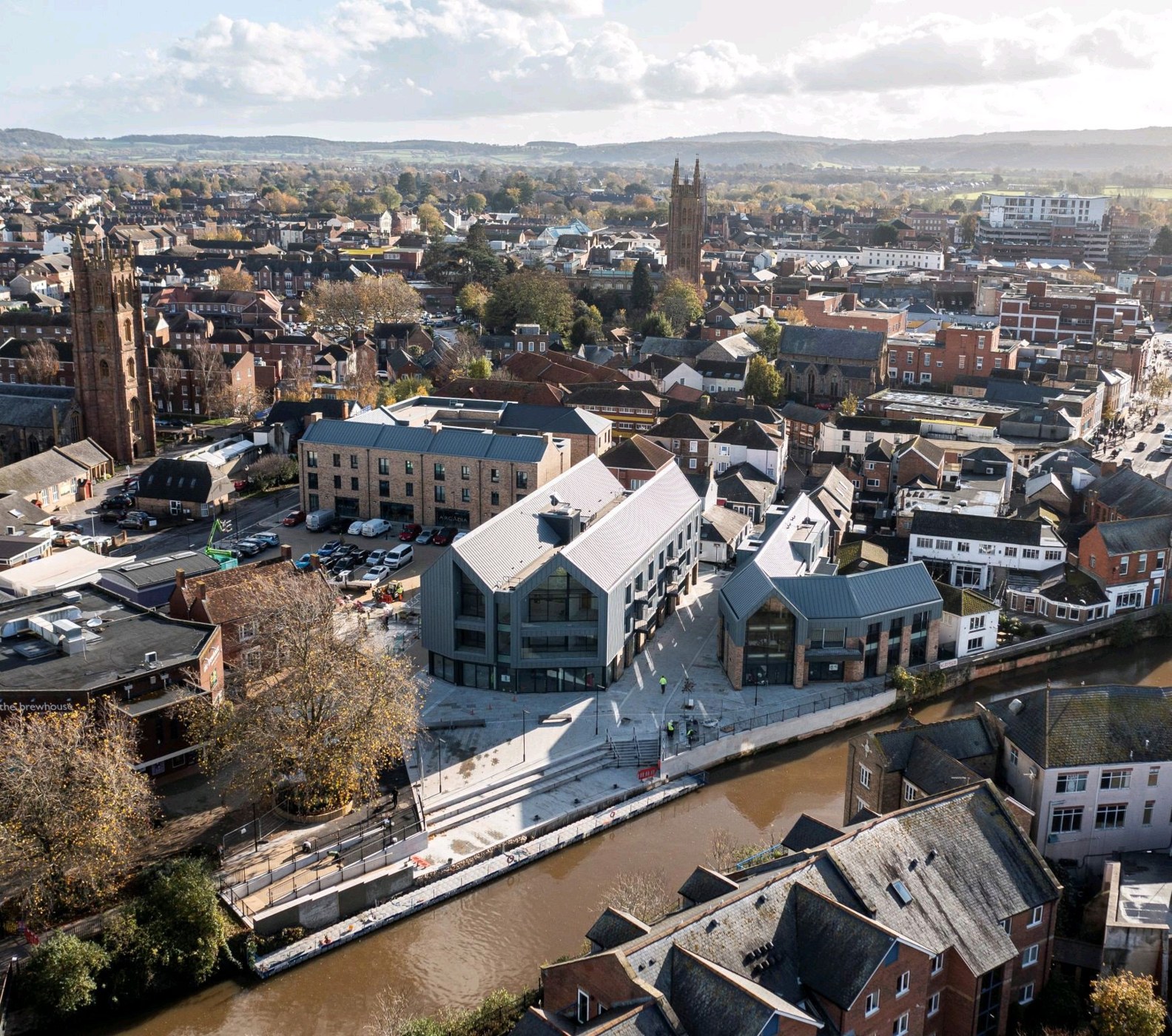 Coal Orchard, Taunton — completed development beside the River Tone.