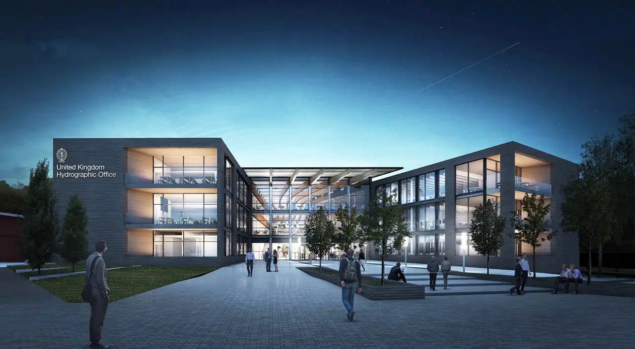 UK Hydrographic Office, Taunton — design visualisation.