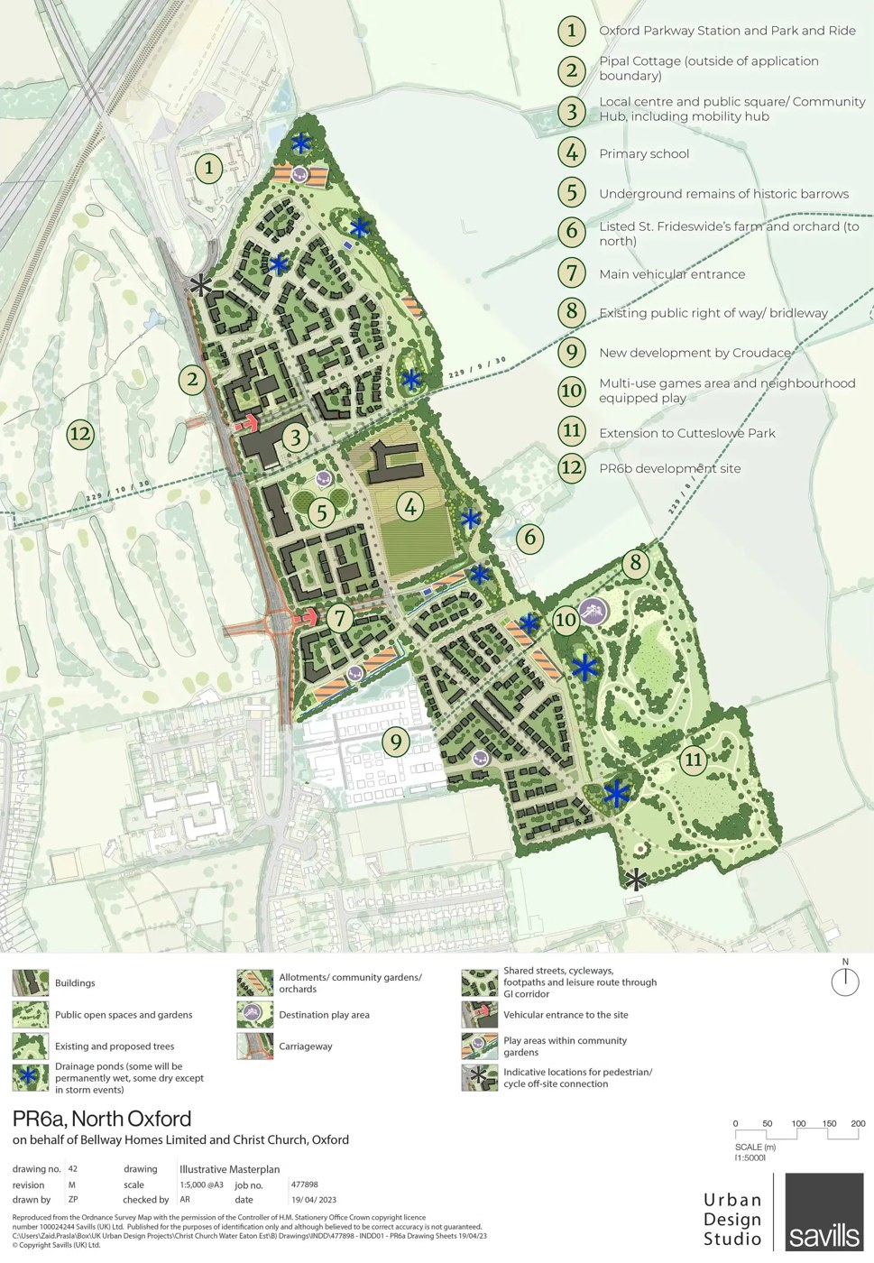 Water Eaton (PR6a) — illustrative masterplan, April 2023.